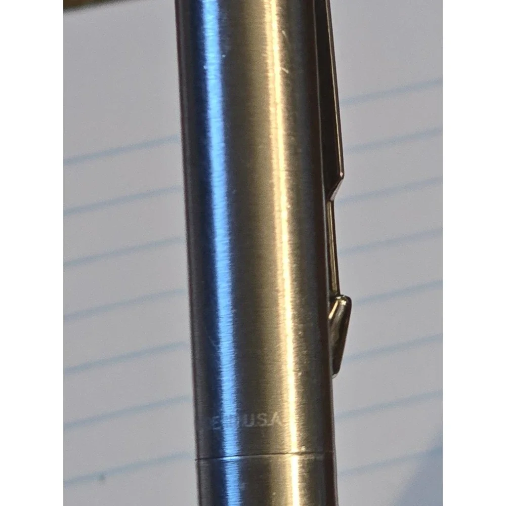 Lot 2 Vintage Parker Vector Fountain Pens Black & Stainless Steel Made In USA